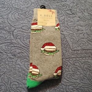 K. Bell Men's Santa Burger Socks Size 10-13 New